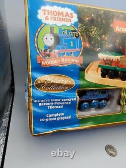 Thomas & Friends Wooden Railway Train Tank Around the Tree Christmas Set w Box