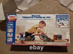 Thomas The Tank Engine & Friends WOOD DELUXE TIDMOUTH TIMBER Co SET WOODEN BOXED