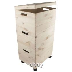 Three Stackable Wooden Storage Boxes /Set 39x30x74cm/ Trunk Chest For Craft DIY