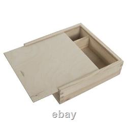 Two Compartments Lidded Wooden Box To Store Photos Pictures Data Memory Stick