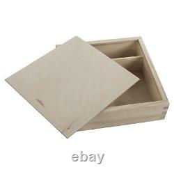 Two Compartments Lidded Wooden Box To Store Photos Pictures Data Memory Stick