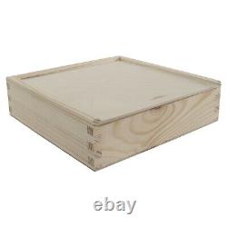 Two Compartments Lidded Wooden Box To Store Photos Pictures Data Memory Stick