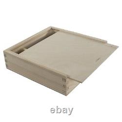 Two Compartments Lidded Wooden Box To Store Photos Pictures Data Memory Stick