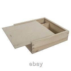 Two Compartments Lidded Wooden Box To Store Photos Pictures Data Memory Stick