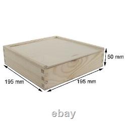 Two Compartments Lidded Wooden Box To Store Photos Pictures Data Memory Stick