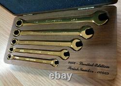 USA Made CRAFTSMAN 22K GOLD PLATED WRENCH SET 2003 Limited Edition with Wooden Box