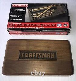USA Made CRAFTSMAN 22K GOLD PLATED WRENCH SET 2003 Limited Edition with Wooden Box