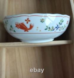 Unused Tachiyoshi 5 Small Bowls With Goldfish Designs And Wooden Box Set
