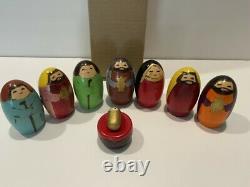 Usaburo KOKESHI Japanese Nativity Set Wooden Peg Dolls New with Box