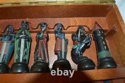 VINTAGE ANRI TORIART CHARLEMAGNE ITALIAN CHESS SET WithBOX HAND PAINTED COMPLETE