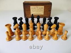 VINTAGE CHESS SET ART DECO UNICORN BRAND K 69 mm PLUS ORIG BOX NO BOARD