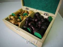 VINTAGE CHESS SET CHAVET WEIGHTED STAUNTON PATTERN K 84 mm PLUS BOX