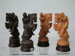 VINTAGE CHESS SET DOLFI LOUIS XV KING OF FRANCE K 4.75 inc + OLD BOX NO BOARD