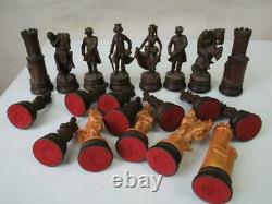 VINTAGE CHESS SET DOLFI LOUIS XV KING OF FRANCE K 4.75 inc + OLD BOX NO BOARD