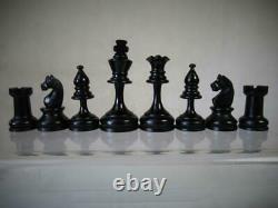 VINTAGE CHESS SET FRENCH STAUNTON ROZ OR CHAVET K 70 mm AND BOX NO BOARD