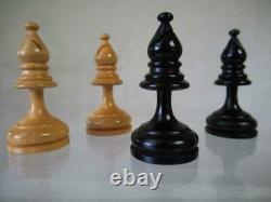 VINTAGE CHESS SET FRENCH STAUNTON ROZ OR CHAVET K 70 mm AND BOX NO BOARD