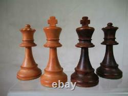 VINTAGE CHESS SET HUGE FRENCH LARDY INT STAUNTON PATTERN K 120 mm + OLD BOX