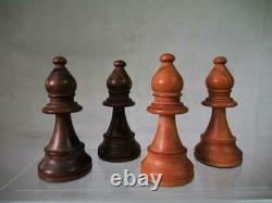 VINTAGE CHESS SET HUGE FRENCH LARDY INT STAUNTON PATTERN K 120 mm + OLD BOX