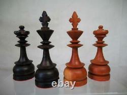 VINTAGE CHESS SET LARGE CLUB PHILIPPINES STAUNTON K 116 mm + OLD CHINESE BOX