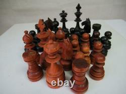 VINTAGE CHESS SET LARGE CLUB PHILIPPINES STAUNTON K 116 mm + OLD CHINESE BOX