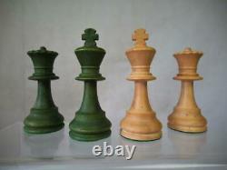 VINTAGE CHESS SET LOADED CHAVET TOURNAMENT STAUNTON PATTERN K 3.5 inch AND BOX