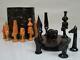 Vintage Fine African Makonde Chess Set Q 11 Cm Est Africa And Orig Box