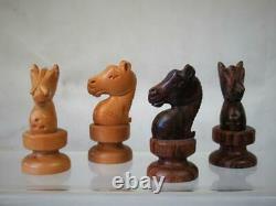 VINTAGE ITALIAN CHESS SET LARGE MODERN DESIGN K 105 mm AND CHESS BOARD NO BOX