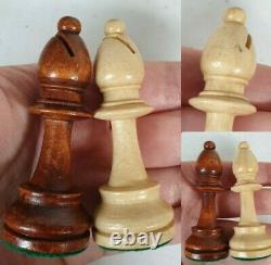 VINTAGE LARGE 14 x 14 WOODEN CHESSBOARD CHESS PIECE SET WITH BOX COMPLETE