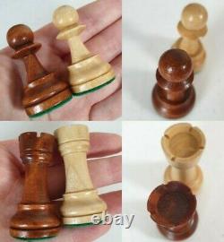 VINTAGE LARGE 14 x 14 WOODEN CHESSBOARD CHESS PIECE SET WITH BOX COMPLETE