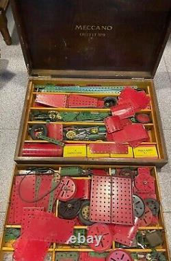 VINTAGE MECCANO # 9 COMPLETE SET IN WOODEN BOX 1940´s