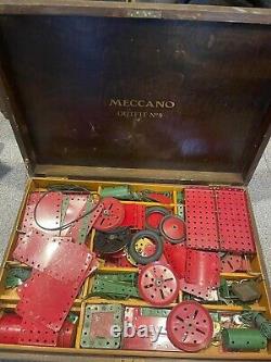 VINTAGE MECCANO # 9 COMPLETE SET IN WOODEN BOX 1940´s