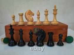 VINTAGE OR MODERN CHESS SET BOX WOOD STAUNTON PATTERN K 104 mm NO BOX NO BOARD