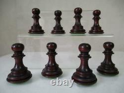 VINTAGE OR MODERN CHESS SET ROSE WOOD STAUNTON PATTERN K 108 mm + BOX NO BOARD