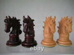 VINTAGE OR MODERN CHESS SET ROSE WOOD STAUNTON PATTERN K 108 mm + BOX NO BOARD