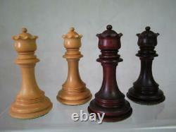 VINTAGE OR MODERN CHESS SET ROSE WOOD STAUNTON PATTERN K 108 mm + BOX NO BOARD