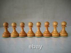 VINTAGE TOURNAMENT CHESS SET LARDY FRENCH STAUNTON PATTERN K 90 mm + BOX