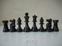 VINTAGE TOURNAMENT CHESS SET LARDY FRENCH STAUNTON PATTERN K 90 mm + BOX