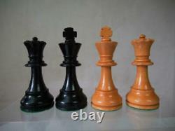 VINTAGE TOURNAMENT CHESS SET LARDY FRENCH STAUNTON PATTERN K 90 mm + BOX