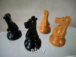 VINTAGE TOURNAMENT CHESS SET LARDY FRENCH STAUNTON PATTERN K 90 mm + BOX