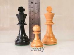 VINTAGE TOURNAMENT CHESS SET LARDY FRENCH STAUNTON PATTERN K 90 mm + BOX