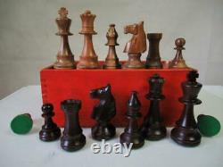 VINTAGE WEIGHTED CHESS SET TOURNAMENT FRENCH LARDY STAUNTON K 93 mm + BOX