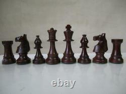 VINTAGE WEIGHTED CHESS SET TOURNAMENT FRENCH LARDY STAUNTON K 93 mm + BOX