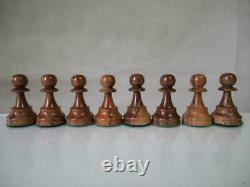 VINTAGE WEIGHTED CHESS SET TOURNAMENT FRENCH LARDY STAUNTON K 93 mm + BOX