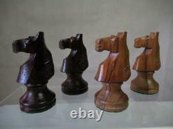 VINTAGE WEIGHTED CHESS SET TOURNAMENT FRENCH LARDY STAUNTON K 93 mm + BOX