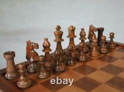 VINTAGE WEIGHTED CHESS SET TOURNAMENT FRENCH LARDY STAUNTON K 93 mm + BOX