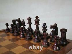 VINTAGE WEIGHTED CHESS SET TOURNAMENT FRENCH LARDY STAUNTON K 93 mm + BOX