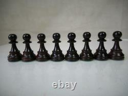 VINTAGE WEIGHTED CHESS SET TOURNAMENT FRENCH LARDY STAUNTON K 95 mm + BOX