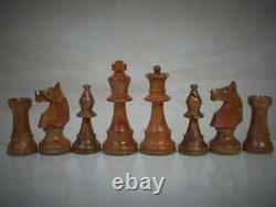 VINTAGE WEIGHTED CHESS SET TOURNAMENT FRENCH LARDY STAUNTON K 95 mm + BOX