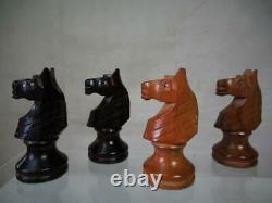 VINTAGE WEIGHTED CHESS SET TOURNAMENT FRENCH LARDY STAUNTON K 95 mm + BOX