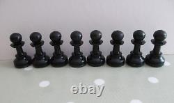 VINTAGE WEIGHTED WOODEN CHESS SET COMPLETE IN A WOODEN BOX KING 85mm JAQUES